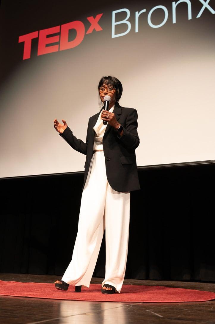 Hana Khalaf speaking at TEDxBronxvilleHS